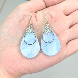 Sky Blue Lilac And Lavender Earrings
